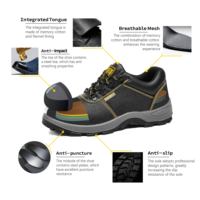 Chaussures de sécurité d'extérieur, qualité allemande, anti-perforation, cuir de vachette à grain fin, bottes de sécurité pour le travail