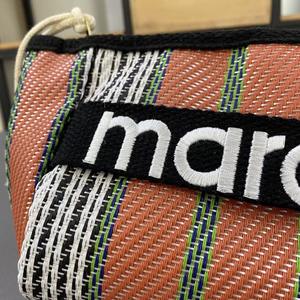 DICHOS Sac de maquillage portable pour femmes Logo personnalisé <span class=keywords><strong>Marant</strong></span> Toile Multicolore Lettre Rayure Pliante Fermeture Éclair Voyage - Product Image 6