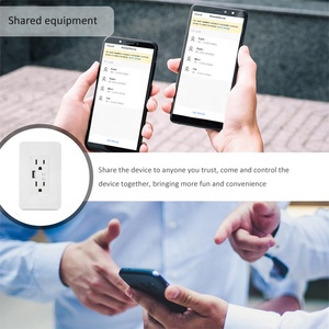OEM inalámbrico de montaje en pared <span class=keywords><strong>Wifi</strong></span> Smart Tuya App Power US Alexa Google Voice Control remoto 2 Outlet1 Usb <span class=keywords><strong>Wifi</strong></span> doble enchufe de pared - Product Image 2