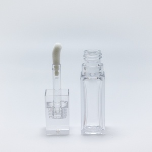 Custom 10ml Square Clear <b>Lip</b> <b>Gloss</b> Tubes Container Cosmetic Tubes Packaging for Lipstick Blush Lipgloss Tubes With Big Brush - Product Image 4