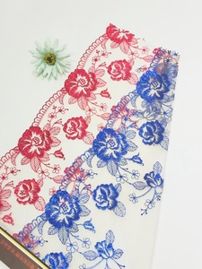 Fabbrica cinese di lusso oro timbrante pizzo con finiture in morbido <span class=keywords><strong>Tulle</strong></span> di Nylon blu <span class=keywords><strong>rosso</strong></span> per il vestito delle donne - Product Image 3