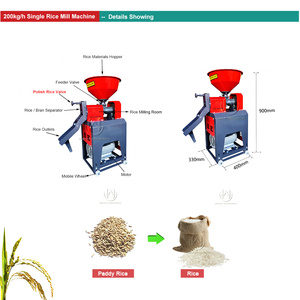 200 kg/giờ xách tay Lúa Mì Mini thương mại máy xay xát gạo hoàn chỉnh máy xay xát gạo Máy Giá Philippines - Product Image 2