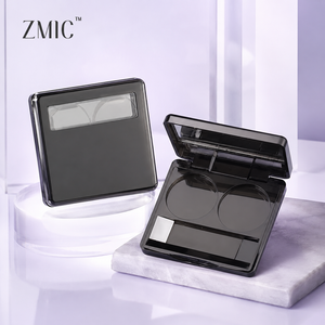 Private <strong>Label</strong> 2 Color <strong>Black</strong> Eyeshadow Palette with Clear Window Custom Square Magnetic Blush Highlighter Case Concealer Palette - Product Image 2