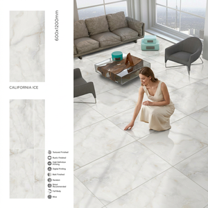 Carrara Bianco Marble Look Porcelain Tiles 24x48 Inch Glossy Floor Wall for Premium Interior Projects - Product Image 5