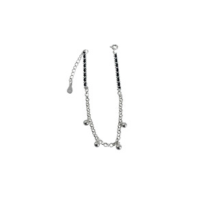 S925 Sterling Silver Red Black <b>Rope</b> Braided <b>Bracelet</b> Tassel Design Women's Everyday Wear Jewelry - Product Image 5