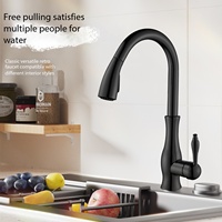Robinet de cuisine extractible en laiton, style rétro français, classique européen, chaud/froid, créatif, pour évier