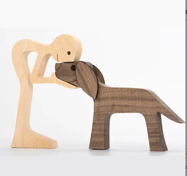 Customizable creative wooden home furnishings wood dog craft wood crafts
