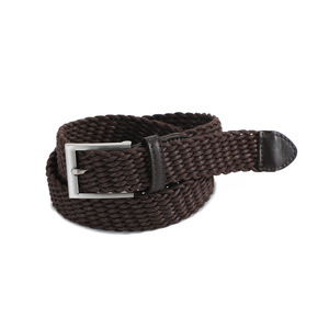 Ceinture tressée en corde cirée marron café avec boucle ardillon en cuir PU pour homme – Plusieurs tailles – Collection Automne 2025 - Product Image 2