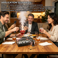 Kit de fumage en bois pour cocktails et whisky Bourbon, avec cheminée supérieure, pour bar, vin, boissons, copeaux de bois fumés, cadeau pour homme, mixologie pour bar à domicile