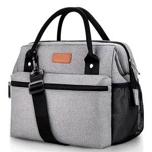 Custom Polyester Tote Isothermische Voedsel Geïsoleerde Picknick Lunch Koeltas Voor Vrouwen Mannen