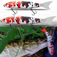 Leurres de pêche rigides multi-articulés en ABS de 105g/23cm pour achigan rayé et truite, pour la pêche en lac, rivière, océan, eau douce/eau salée