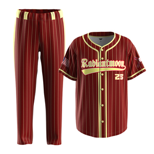 Conjunto de uniforme de béisbol personalizado Sublimación Diseño Trim Pinstripe Hombres Camiseta de béisbol - Product Image 1