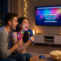 Microphone portable M9 avec haut-parleur Bluetooth sans fil, lumière RGB, idéal pour karaoké à domicile, interviews en direct et cadeaux