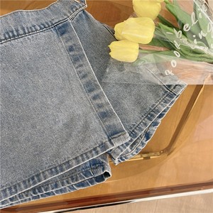 <span class=keywords><strong>Jupe</strong></span>-Short en <span class=keywords><strong>Jean</strong></span> 1-7 Ans pour Filles Enfants Vêtements d'Été <span class=keywords><strong>Jupe</strong></span>-Short Plissée en Denim Filles Élégantes Mignonnes Douces Jupes Enfants - Product Image 5