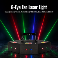Projecteur laser à 6 faisceaux IP20, contrôle DMX512, RGB 45W, éclairage laser de scène pour discothèque, DJ, soirée