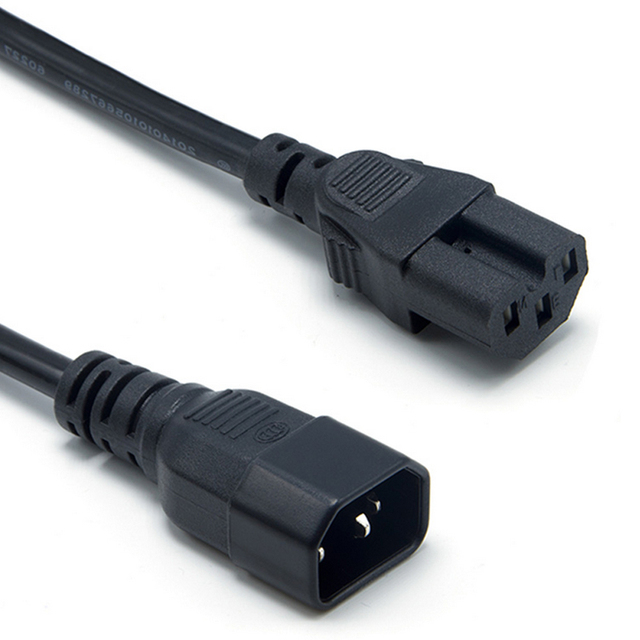 125V 250V IEC Extension Cable C14 Male to C15 Female Power Cable IEC-60320 C15 to C14 Power Extension Cord for PDU UPS