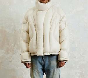 Chaqueta Corta de Plumón con Velcro, Brillante, Unisex, para Otoño e Invierno, a la Moda, Gruesa, Resistente al Viento e Impermeable - Product Image 2