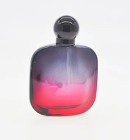 Flacon de parfum en verre de luxe personnalisé de 50 ml, couleur violette et rose tendance