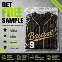 Jersey Baseball Custom Grosir Motif Garis-Garis Tribal Cepat Kering Bernapas Kancing Depan Poliester Sublimasi Seragam Tim Atasan