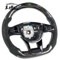 Volant en fibre de carbone LED personnalisé avec palettes de changement de vitesse en carbone pour Mercedes W205 W213 W222 Classe C E S
