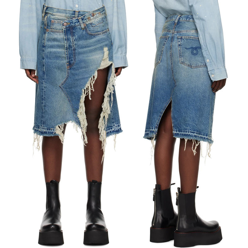 YK2 Distressed Style Jean Sleeveless Midi