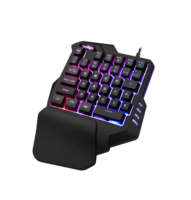 Clavier de jeu mécanique filaire rétro-éclairé rvb, utilisable avec une main, pour gamer professionnel, 1 pièce