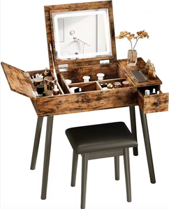 Dareko vanité moderne en bois sans miroir et lumières coiffeuse ensemble station de <span class=keywords><strong>charge</strong></span> corps humain <span class=keywords><strong>induction</strong></span> étagères ouvertes - Product Image 1