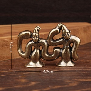 Figuras Decorativas de Latón, 4 Piezas, Estilo Chino, Adorno de Mesa, Pequeñas Figuras Felices - Product Image 4