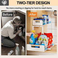 Geïntegreerde moderne spoelbakorganizer, sponshouder, keukenbakje, afdruiprek voor thuiskeuken