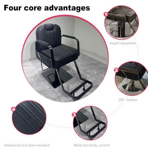 เก้าอี้ตัดผมสีเทาสำหรับร้านเสริมสวยแบบไฮดรอลิกคลาสสิกสำหรับผู้ชาย - Product Image 5