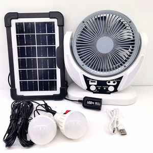 Ventilador de escritorio USB y solar de plástico Gebra con luz, para uso en hoteles, tres velocidades, batería de litio de 3600 mAh, bajo nivel de ruido 30-34 dB, 2-4 horas de duración. - Product Image 1