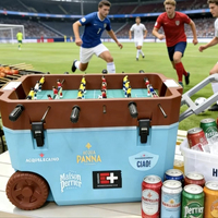 Glacière à roulettes HSP 60L avec table de jeu intégrée, étanche et isotherme pour le camping, les pique-niques et la conservation des aliments