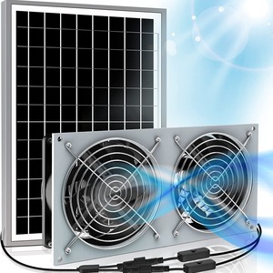 Ventilateur solaire 15W à double vitesse élevée, ventilateur de ventilation DC pour maison d'animaux, utilisation en extérieur - Product Image 1