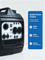 Générateur silencieux à onduleur 3,0 kW, onde sinusoïdale pure, THD 3 %, pour le camping, les voyages, la maison et les situations d'urgence
