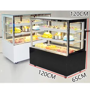 Cake Display Fridge Refrigerated Cooler Cake Salad Fridge Square Floor Pastry Refrigerator Chiller Showcase For Store