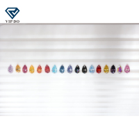 Moissanite en vrac de haute qualité, taille poire, plaqué, multicolore, avec certificat GRA