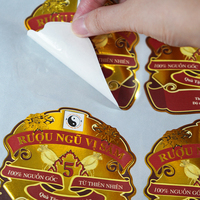 Mini étiquette de bouteille de vin en papier texturé autocollant adhésif en feuille d'or pour usage privé personnalisé avec étiquette avant arrière et cou