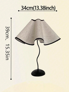 Modern Simple LED Atmosphere <strong>Light</strong> Latest Petal Night <strong>Table</strong> Lamp Fabric Shade Iron Body Eye Protection for Bedroom Bedside Study - Product Image 2