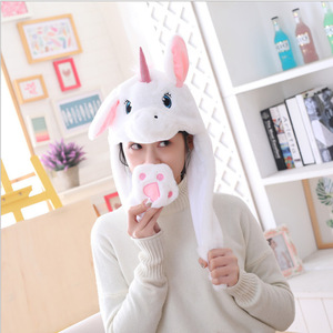 Chapeaux en peluche d'animaux mignons et chauds en coton PP, oreilles de lapin, licorne lumineuse, cadeau unisexe pour l'hiver – Vente chaude - Product Image 6