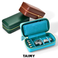 Boîte à bijoux portable en cuir PU avec logo personnalisé, étui de rangement à fermeture éclair pour montres, organisateur de colliers, bagues et boucles d'oreilles pour l'emballage de bijoux