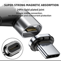 Adaptateur magnétique 90 degrés 24 broches 20V/5A 100W 10GBPS 4K60HZ type C adaptateur avec voyant pour Macbook