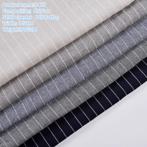 Fabrication de tissus à <span class=keywords><strong>rayures</strong></span> fines 60% coton 32% polyester 8% <span class=keywords><strong>lin</strong></span> teint en fil de coton respirant pour costumes - Product Image 2