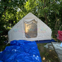 Tente imperméable de fête portable tentes de camping tentes gonflables à air de glamping camping en plein air avec salle de bain