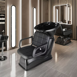 Sillón de Lavado de Cabello de Diseño Moderno para Salón de Belleza, en Cuero Sintético, con Funciones de Masaje, para Peluquería - Product Image 5