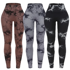 हॉट सेल टाई डाई पीच हिप हाई कमर योग पैंट स्लिम स्क्रैच बट त्वरित सुखाने वाली सांस लेने योग्य फिटनेस योग लेगिंग महिलाओं के लिए - Product Image 1