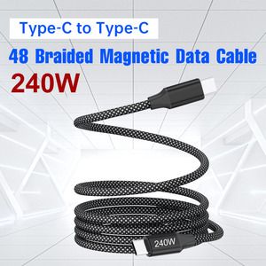 USB C C Nhanh Chóng Sạc 60W Pd Từ Tính Sạc Cáp Dữ Liệu Nylon Áo Khoác Cho Điện Thoại Tự Quanh Co Loại C Cuộn Máy Tính Từ Tính - Product Image 6