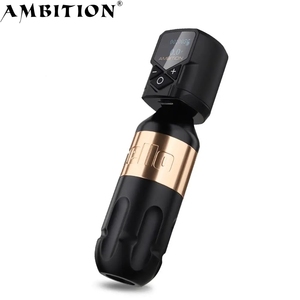 Kit de Máquina de Tatuaje Rotativa Tipo Pen Ambition Hello con Motor Potente sin Núcleo, Recorrido de 3.5mm/4mm y Batería Inalámbrica RCA para Arte Corporal - Product Image 1