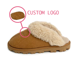 Pantuflas Cálidas <span class=keywords><strong>de</strong></span> Piel Sintética Color Camel con Suela Antideslizante Ligera <span class=keywords><strong>de</strong></span> TPR y Punta Cerrada para Adultos - Product Image 4