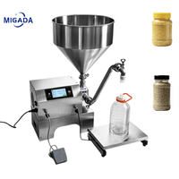 Machine de remplissage de sauces à prix de gros, doseuse pondérale avec trémie de 30 L pour confiture, fromage, ketchup, vinaigrette, mayonnaise