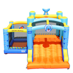 <span class=keywords><strong>Casa</strong></span> Gonfiabile con Scivolo per Area Giochi Domestica, in Tessuto Oxford ad Alta Densità, Design Pieghevole con Borsa per il Trasporto Inclusa - Product Image 1